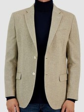 Nautica Men's Beige Herringbone Tweed Branford Sport Coat Jacket Suit Size 42L