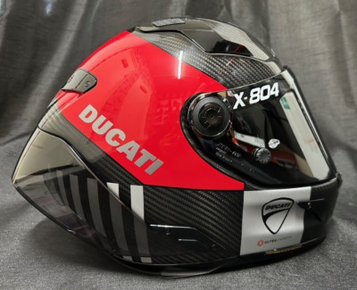 Nolan X804RS Combo Gara Rot Carbon KOSTENLOSE DUCATI AUFKLEBER Motorrad X-Lite Helm