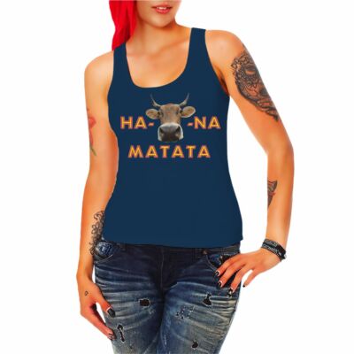 Damen Mädchen Tank Top Ha KUH na Matata lustige tiersprüche tierliebe dorf land