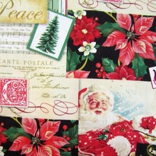 Christmas Cotton Fabric in Holiday Blocks