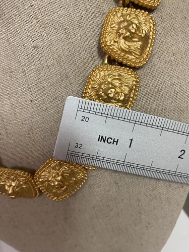 VINTAGE AUTHENTISCHE ANNE KLEIN GOLD LÖWENKÖPFE SCHWERE KETTE KIPPVERSCHLUSS HALSKETTE - Bild 6 von 7