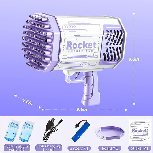 69 Holes Bubble Machine Gun Bubble Bazooka Machine Toy for Girls Boys Adult - Picture 7 of 7