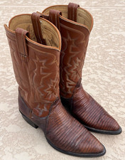 VINTAGE TONY LAMA SNAKESKIN BOOTS 3254 500-T-3 -MEN'S 7D