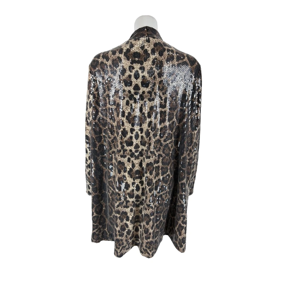 Cárdigan para mujer Dennis Basso estampado lentejuelas totalmente forrado neutro talla mediana Foto 2 de 2