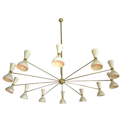 Lustre Oursini En Laiton – Style Sputnik Vintage – Milieu De Siècle – Neuf (fabrication Récente)