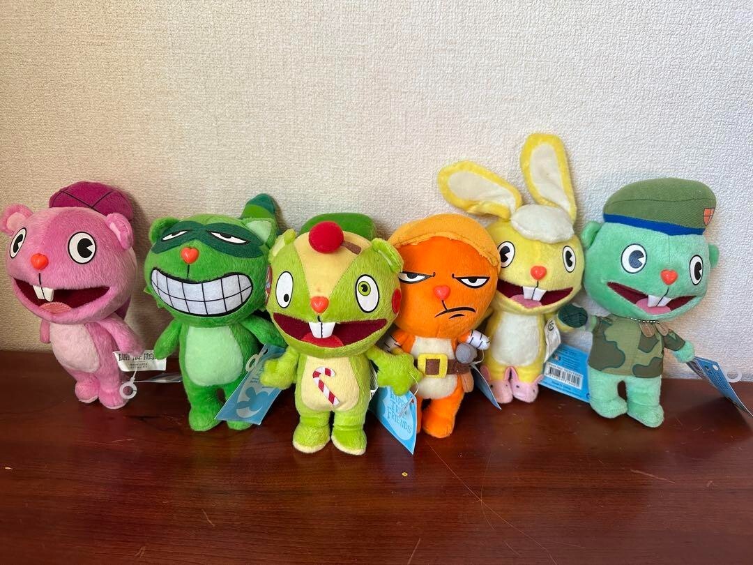HAPPY TREE FRIENDS Plush Toy Set of 6 Doll HTF USED w/Tag Stuffed