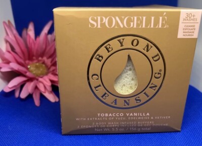 Spongelle TOBACCO VANILLA DUET (Set Of 2) Shower Bath Body Buffer Sponge  5.5 Oz