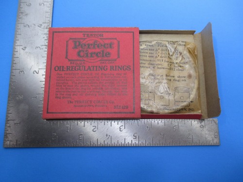 Antiguo anillo de pistón regulador de aceite círculo perfecto excelentes cajas publicitarias VS27B1 - Imagen 2 de 2