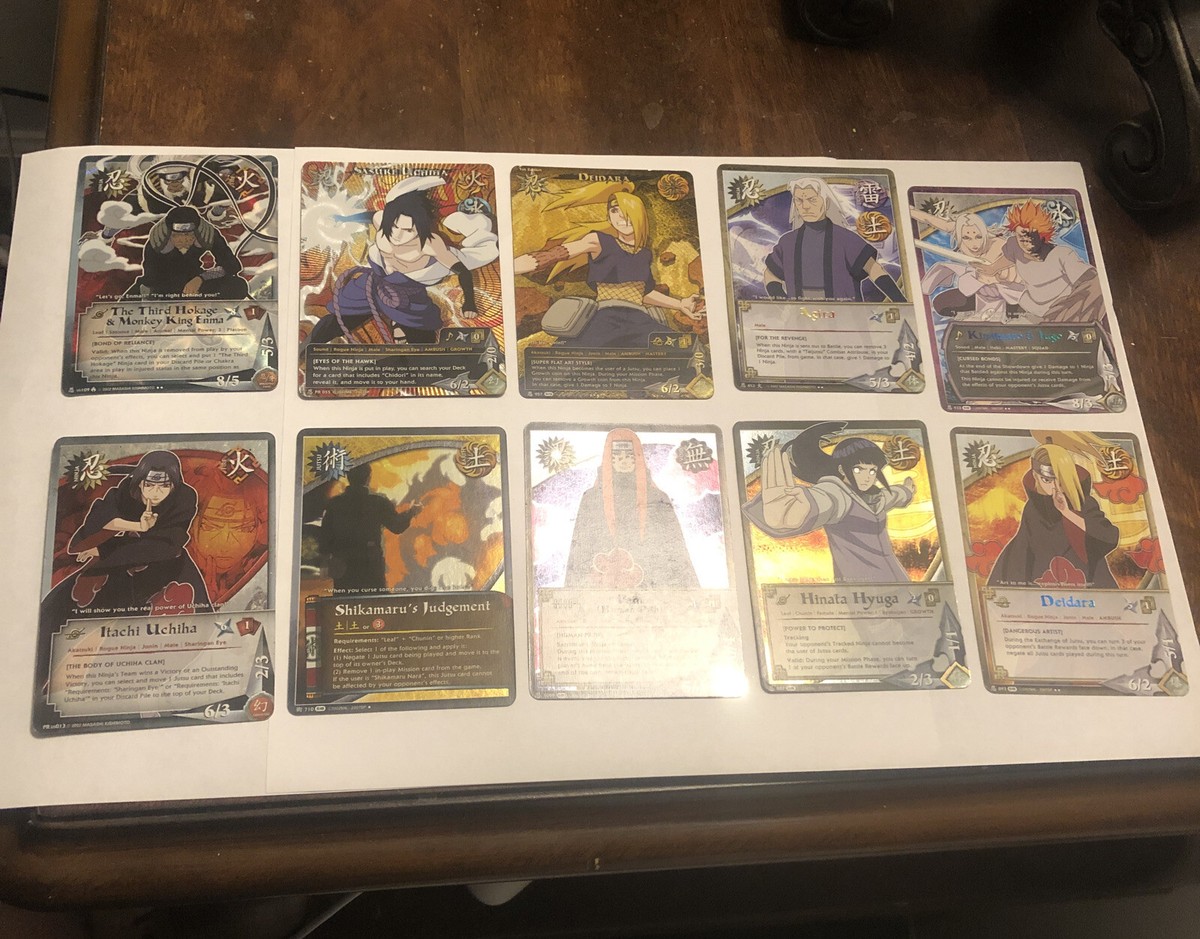 first edition naruto cards Naruto CCG TCG ~Lot Of 10 Rare Cards ~1st Editions + Mint Lot ~Holo Foil +  🔥