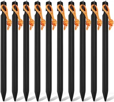 10 Pack Tent Stakes Heavy Duty, Aluminum Tent Stakes Pegs, Metal Tent Spikes, Gr
