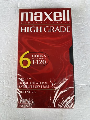Maxwell Video Cassette High Grade T-120 6 Hour VHS Brand New Sealed - Picture 1 of 7
