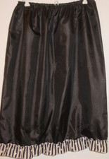 Black Acetate Half Slip Striped Trim Polka Dots 29 1/2"-47" Waist Sissy-XXL-NEW