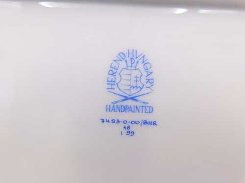 HEREND HAND PAINTED PRINTEMPS LARGE 12 1/4", 31cm PIERCED GALLERIED TRAY - Picture 5 of 5