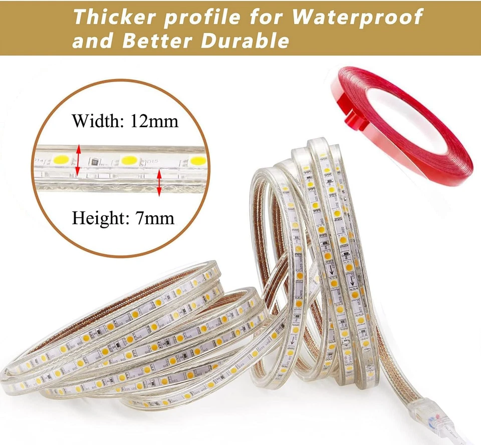 Striscia LED Con Interruttore, Striscia LED 220V Senza Trasformatore, Impermeabi - Immagine 2 di 4