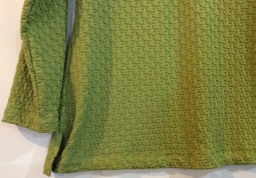 Modern Soul S Green Long Sl V Neck Textured Stretch Tunic Top Roomy Comfort - Picture 3 of 4