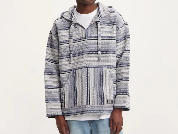 LEVIS MEN BLUE PATTERN SANTA FE BAJA HOODIE SIZE XL NWT 118$+TAX | eBay