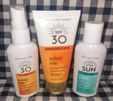 3 Piece ALL NEW Tahiti Isle SPF Mist Cream Gel TRAVEL Set Bath & Body Works