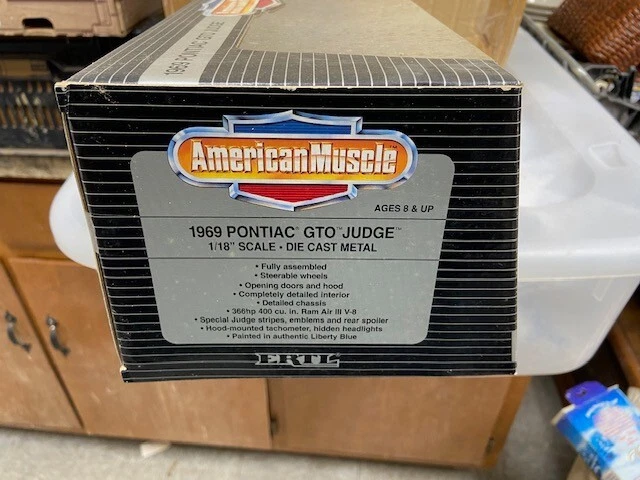 Pontiac GTO Judge 1969 auto deportivo 1/18 American Muscle caja nueva en caja Foto 4 de 4