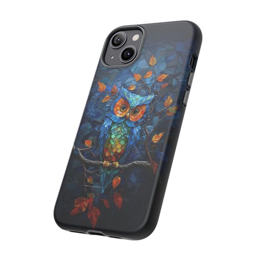 Blue Owl Bird Stained Glass Phone Case for iPhone, Samsung Galaxy, Pixel - 第 75/119 張圖片