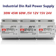 Industrial Din Rail Power Supply Switch 30W 45W 60W Single Output 5V 12V 15V 24V