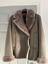 Joseph Calla Shearling Leather Jacket Size Uk 8 (36)