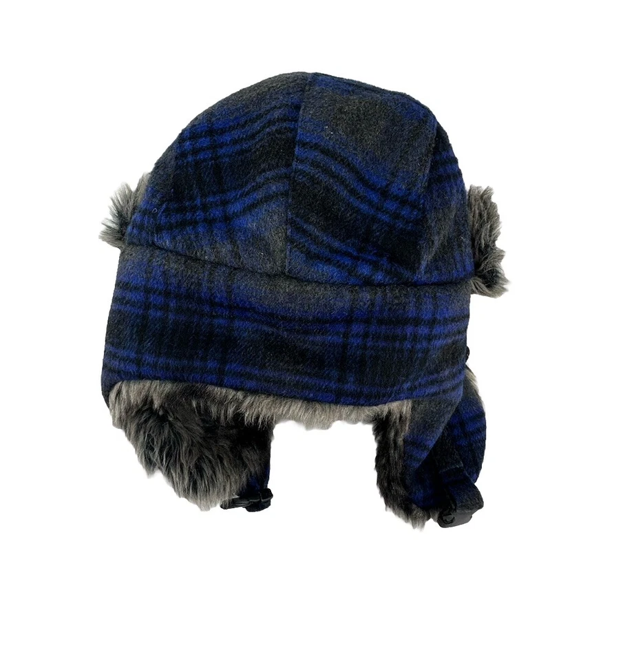 NEW Apt 9 Adult One Size Ushanka Warm Outdoor Navy Blue Faux Fur Trapper Hat 1-2 - Image 3 of 4