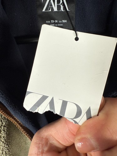 BNWT Zara Girls Full Zip Colorblock Mockneck Fleece Sherpa Jacket Sz 13-14 - Picture 7 of 15