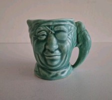 LANCASTER SANDLAND WARE Green Long John Silver Toby Character Jug Vintage 6x7cm