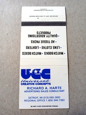 Vintage Matchbook: Richard Harte, Universal Match Creative Concepts, Detroit, MI