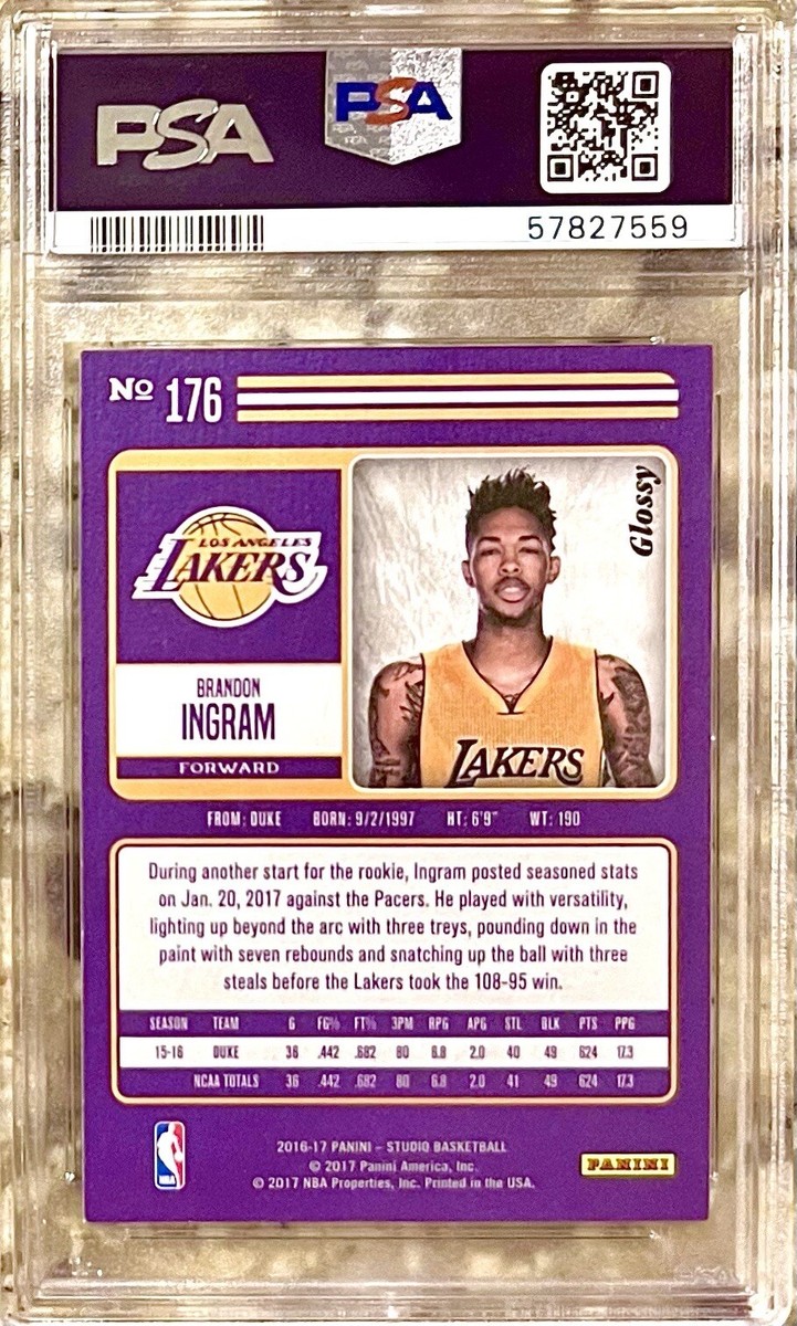 その他 Panini Studio Brandon Ingram 2016 POP 4 BRANDON INGRAM ROOKIE RC GLOSSY PANINI STUDIO #176 PSA