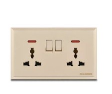 Universal Double 13A Wall Plug Socket 2 Gang UK EU USA AUS In 2x3 pin UK seller