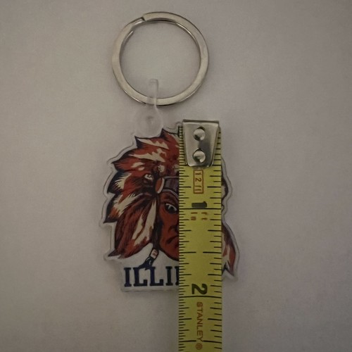 Chief Illiniwek Fighting Illini Angry Chief Acrylic Keychain - Picture 4 of 4