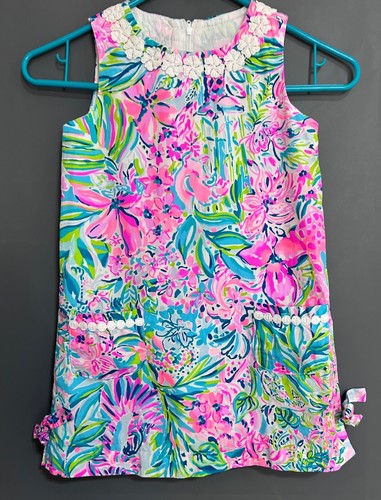 Lilly Pulitzer Girls 6 Classic Shift Dress Lovers Coral Print WORN ONCE i