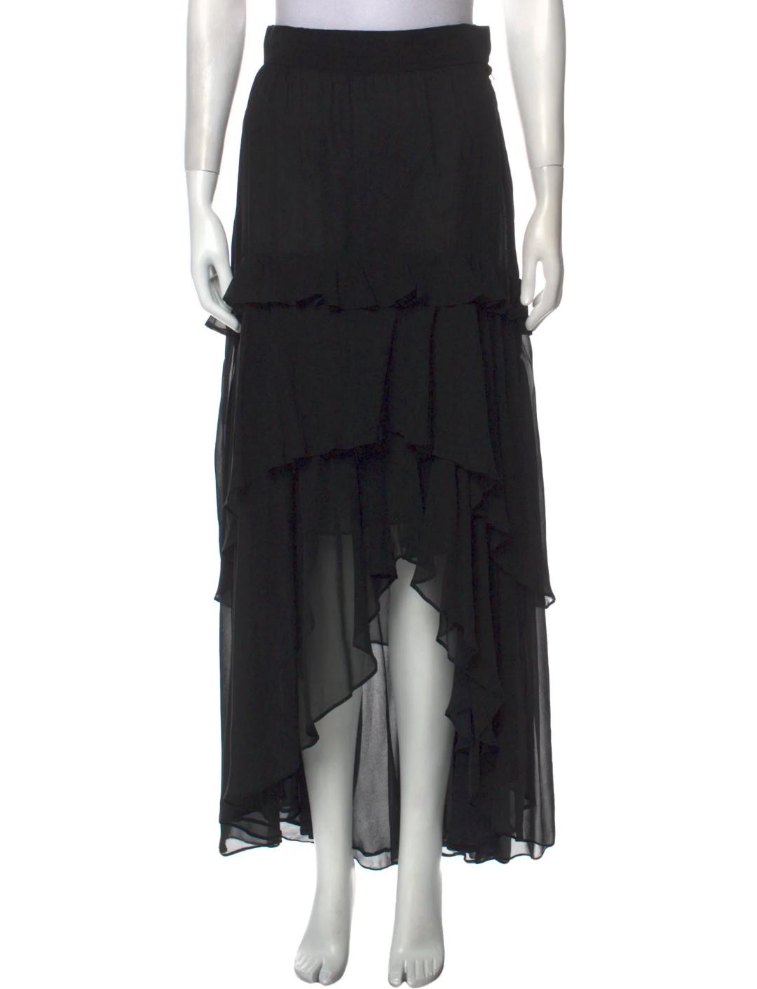 Gonna Yves Saint Laurent YSL vintage in seta nera taglia L US10 FR42 immacolata