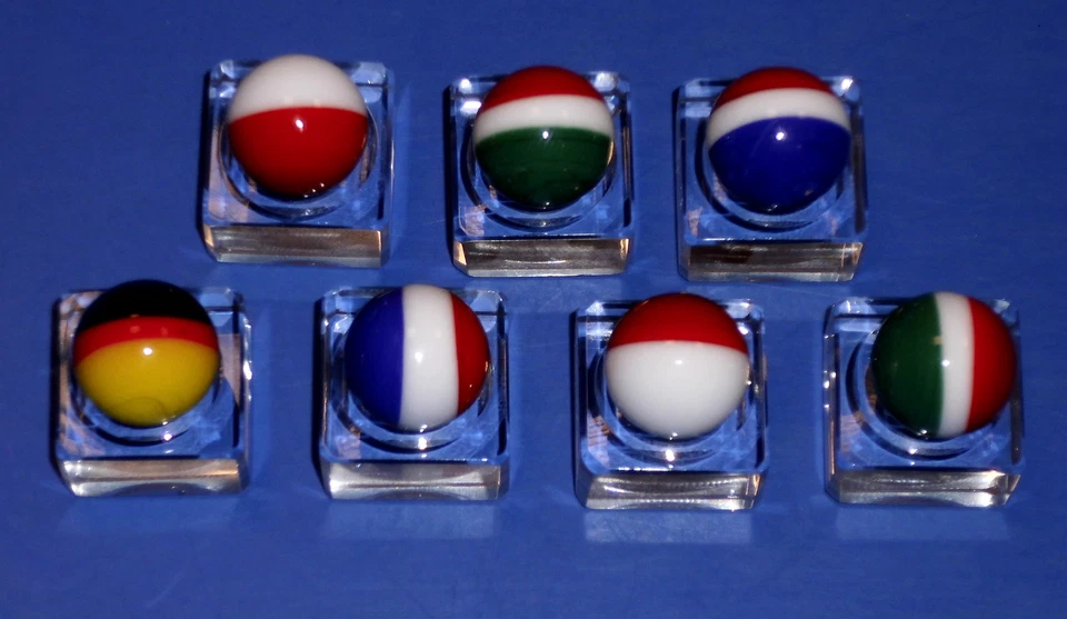 Handgearbeitete Murmeln in Nationalfarben ca. 16mm, Glaskugel, Deutschland