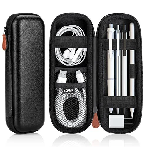  Case Holder for Apple Pencil, Slim PU Leather Carrying Case Pouch Cover Black