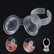 50× Permanent Makeup Eyebrow Tattoo Ink Finger Ring Cup with Cap Pigment Holder