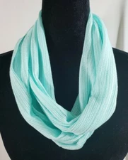 UNISEX INFINITY SCARF, KNIT, STRIPED, BROWN, BLACK/GRAY, MIXED, HANDMADE