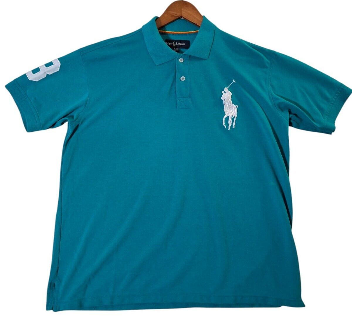 Ralph Lauren Polo Golf Camicia Uomo Medium (XL) Verde Logo Big Pony