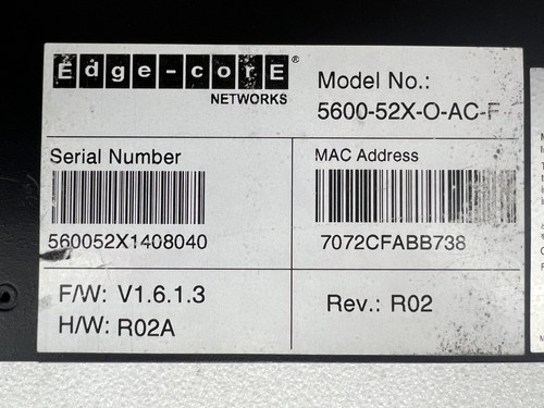 Edge-core AS5600-52X-D2-F-US 10GbE 48x 10G SFP+ 4x 40G QSFP+ 2x PSU Switch - Picture 13 of 14