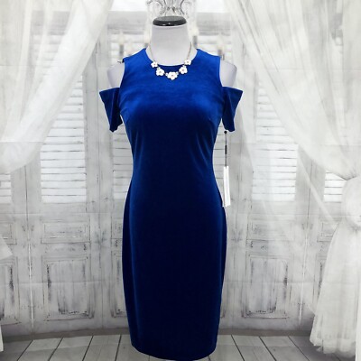 Calvin Klein Size 4 Blue Velvet Short Sleeve Cold Shoulder Dress Cocktail B45 | eBay Calvin Klein Size 4 Blue Velvet Short Sleeve Cold Shoulder Dress Cocktail B45 | eBay