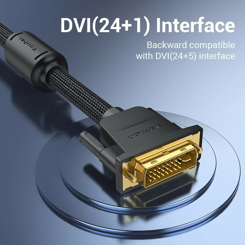 DVI Cable DVI-D 24+1 2K 60Hz for PC GPU HD Monitor TV Male to Male HD Adaper - Image 2 of 4