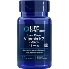 Life Extension Low Dose Vitamin K2 (Mk-7) 45 mcg 90 Sgels