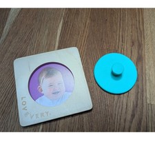 Lovevery First Puzzle Baby Toy from the Inspector Kit teal circle