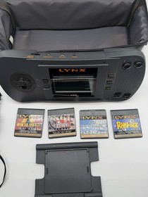 Atari Lynx Model 1 Console VINTAGE With Case and 4 Games All Tested Works Great