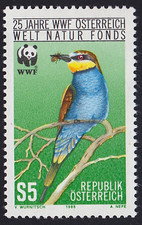 AUSTRIA 1988 BIRDS, WWF Sc 1425 MNH