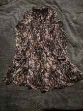 Ladies Brown Boohoo Size 12 Layered Long Sleeve Dress