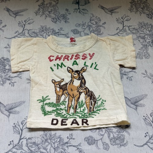 Vtg 60s Baby Cotton T Shirt I’m A Little Deer Graphic Tee 12 Months Chrissy