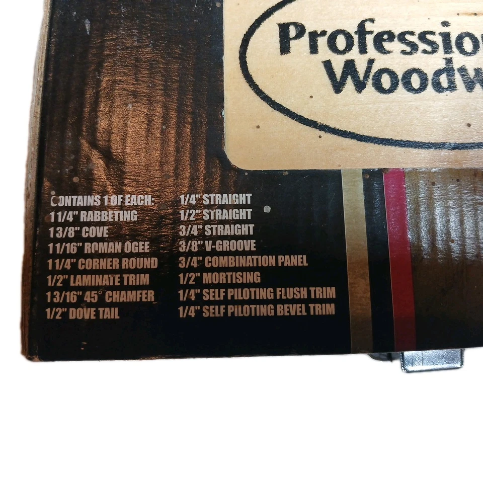 Juego de 15 brocas de enrutador de acero de tungsteno para carpintero profesional vástago de 1/4 Foto 2 de 3