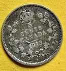 1913 Canada Five Cent Edward VII. 92.5% Silver. F-VF Condition. Charity Auction. — photo 1